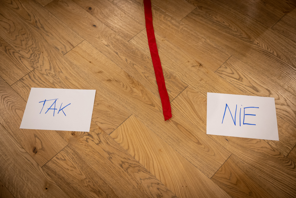 Kartki z napisem TAK i NIE