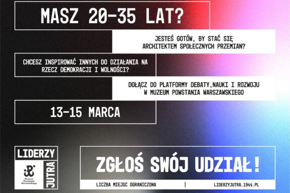 Liderzy jutra grafika z tekstem i datą