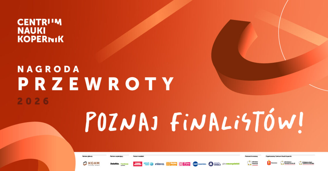 Grafika Nagrody Przewroty z napisem "poznaj finalistów"