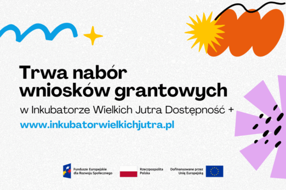 Grafika z napisem: "Trwa nabór wniosków grantowych"