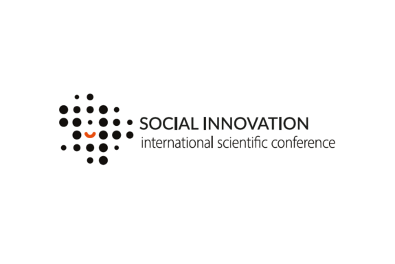 Czarny napis Social innovation international scientific conference na białym tle