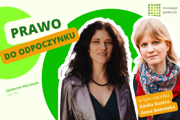 grafika podcastu z napisem "prawo do odpoczynku", na grafice dwie kobiety
