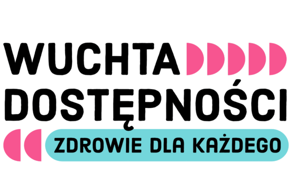Grafika z napisem wuchta dostępności zdrowie dla każdego