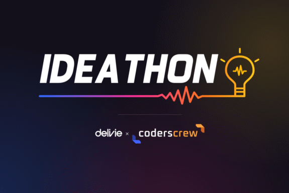 Grafika z napisem ideathon oraz z żarówką